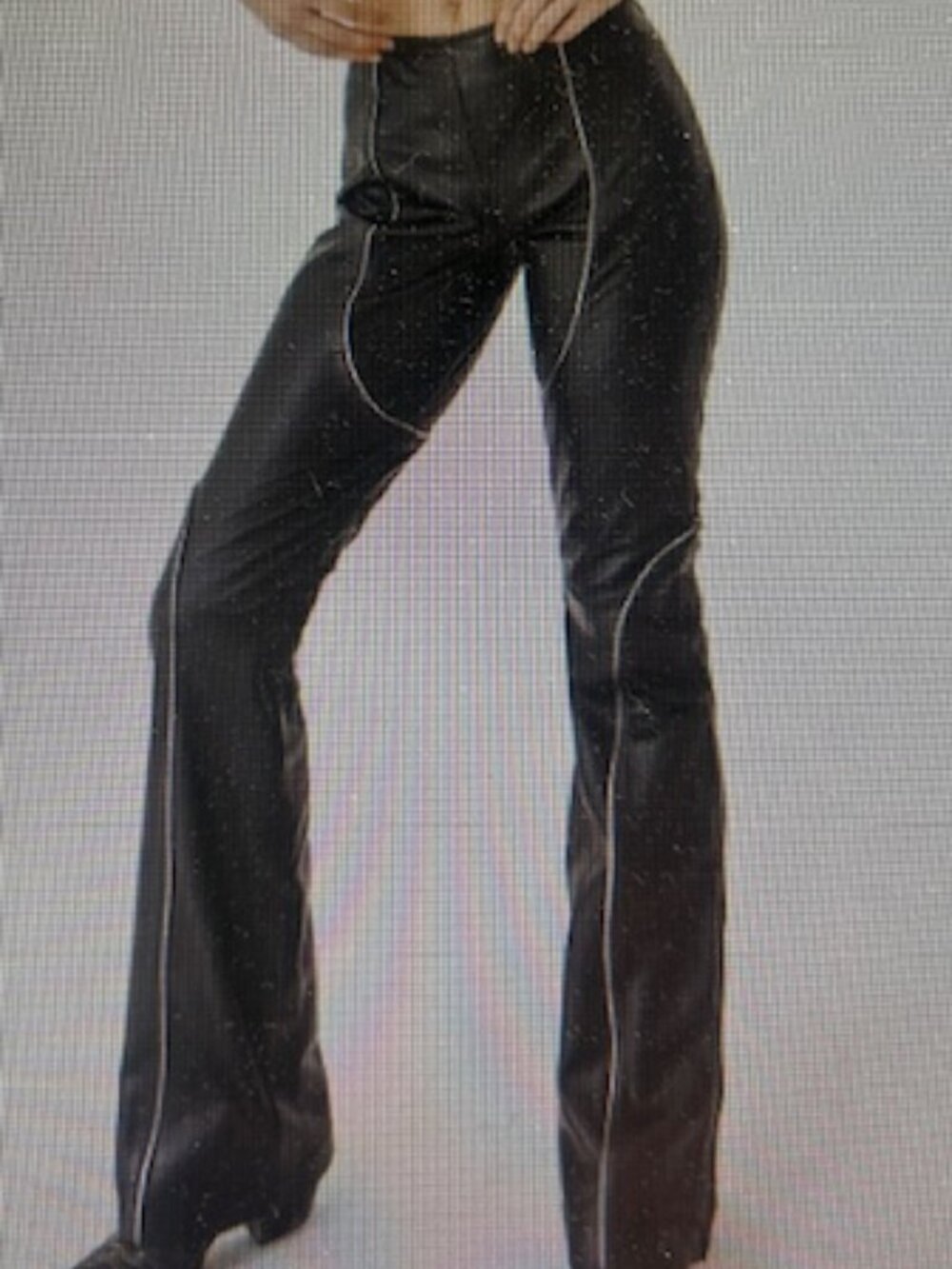 FP UNDERSTATED LEATHER Grand Prix Black Cocoa Gunmetal Leather Zip Pants NWT